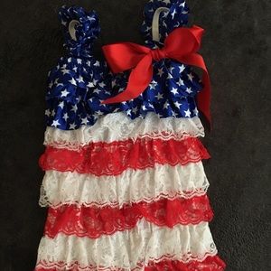 Stars and Stripes ruffle romper